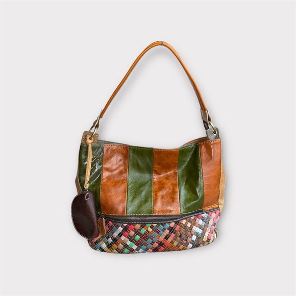 AmeriLeather Y2K Colton Patchwork Leather Hobo Bag Tote - Picture 2 of 8